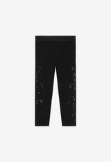 Dolce & Gabbana Kids Girls Rhinestone Embellished Leggings Black L5JP3J G7JK9 S9000