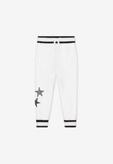 Dolce & Gabbana Kids Girls Star Patch Track Pants White L5JP8Y G7DY6 W0111