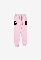 Dolce & Gabbana Kids Girls DG Logo Patch Track Pants Pink L5JPA3 G7IGH F1452