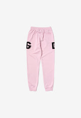 Dolce & Gabbana Kids Girls DG Logo Patch Track Pants Pink L5JPA3 G7IGH F1452