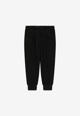 Dolce & Gabbana Kids Girls Track Pants with DG Logo Patch Black L5JPA6 G7I0H N0000