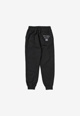Dolce & Gabbana Kids Girls Track Pants with DG Milano Embroidery Black L5JPA6 G7I0J N0000