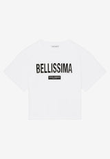 Dolce & Gabbana Kids Girls Bellissima Logo Print T-shirt L5JTAZ G7CF8 W0800 White