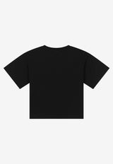 Dolce & Gabbana Kids Girls 'Am I DG Enough' Print T-shirt Black L5JTHW G7C6L N0000