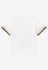 Dolce & Gabbana Kids Girls Spray Paint DG Logo T-shirt with Embellishments Monochrome L5JTHX G7E7Z W0001