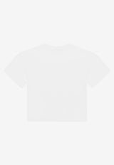 Dolce & Gabbana Kids Girls Openwork DG Logo T-shirt White L5JTIB G7B3E W0800