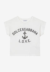 Dolce & Gabbana Kids Girls Love Print Sleeveless T-shirt White L5JTJJ G7D1R W0111