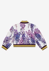 Dolce & Gabbana Kids Girls Wisteria Print Bomber Jacket Lavender L5JW5P HS7HN HA3JE