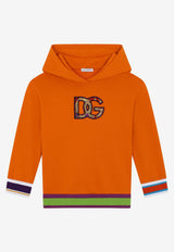 Dolce & Gabbana Kids Girls Brocade DG Patch Hoodie Orange L5JW6D G7B9M A0350