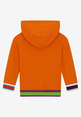 Dolce & Gabbana Kids Girls Brocade DG Patch Hoodie Orange L5JW6D G7B9M A0350