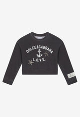 Dolce & Gabbana Kids Girls Love Print Sweatshirt Blue L5JW6R G7D2D B0665