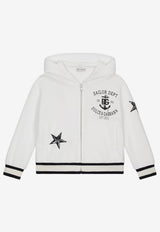Dolce & Gabbana Kids Girls Star Patch Zip-Up Hoodie White L5JW6Y G7DY6 W0111
