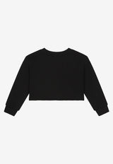Dolce & Gabbana Kids Girls DG Milano Embroidered Sweatshirt Black L5JW7M G7F0U N0000