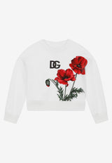 Dolce & Gabbana Kids Girls Poppy Patch Logo Sweatshirt White L5JW7X G7G9P W0800