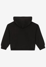 Dolce & Gabbana Kids Boys DG Embroidered Zip-Up Hoodie Black L5JW8R G7I0I N0000