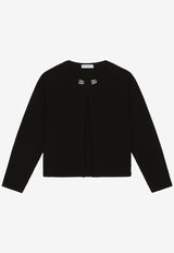 Dolce & Gabbana Kids Girls DG Logo Cashmere Cardigan Black L5KWJ1 JAWU8 N0000