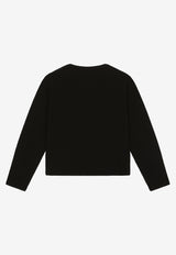 Dolce & Gabbana Kids Girls DG Logo Cashmere Cardigan Black L5KWJ1 JAWU8 N0000