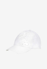Dolce & Gabbana Kids Girls Openwork Logo Baseball Cap White LB5H12 G7B7A W0800