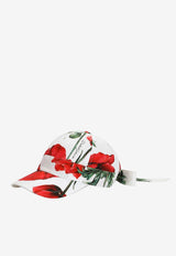 Dolce & Gabbana Kids Girls Poppy-Print Hat with Visor Multicolor LB5H26 HS5O1 HA3VN