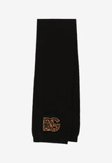 Dolce & Gabbana Kids Girls DG Patch Knitted Scarf Black LBKAB2 JBVT9 N0000