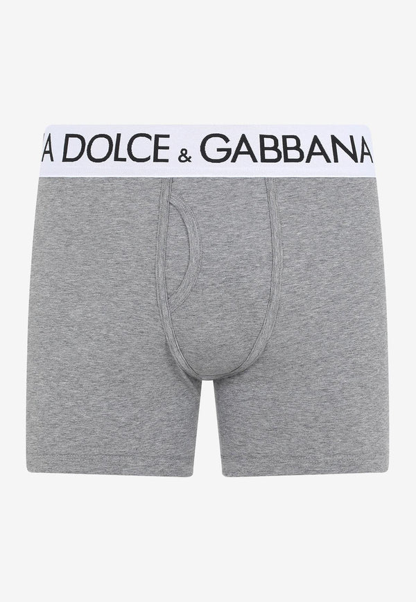 Dolce & Gabbana Logo Waistband Boxers Gray M4B98J OUAIG S8291