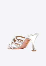 Aquazzura Moondust 75 Crystal Embellished Mules Silver MDTMIDS1-SPECCC SILVER