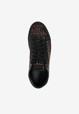 Moschino All-Over Logo High-Top Sneakers MM15022G0G10130A MA-NE Brown
