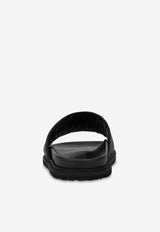 Moschino All-Over Logo Slide Sandals MM28033G0G101000 NERO Black