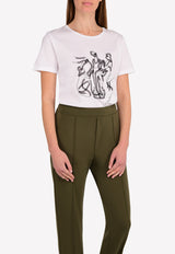Embroidered Signature Illustration T-shirt
