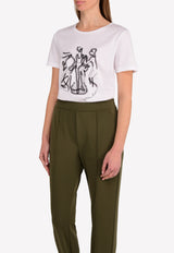 Embroidered Signature Illustration T-shirt