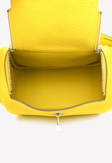 Hermès Mini Lindy 20 in Lime Taurillon Clemence with Palladium Hardware Yellow ML20LTCPHW