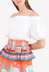 Off-shoulder Puffed Sleeve Chemise