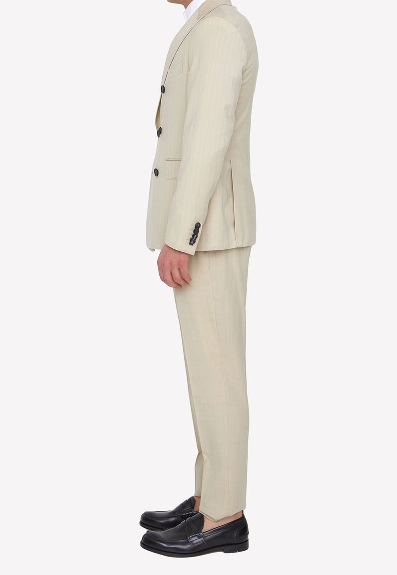 Tonello Two-Piece Suit in Wool Beige 01AI3R0X-3286R-100