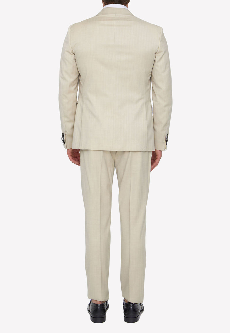 Tonello Two-Piece Suit in Wool Beige 01AI3R0X-3286R-100