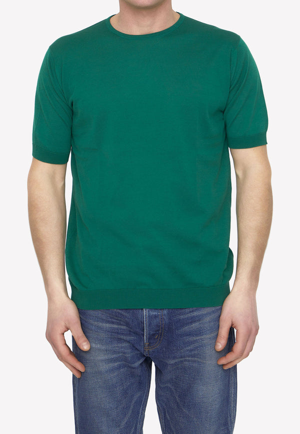 John Smedley Short-Sleeved Knitted T-shirt Green BELDEN-30G-SCOTCH GREN