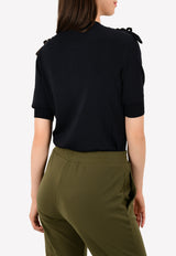 Embellished Shoulder Knit Top