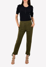 Embellished Shoulder Knit Top