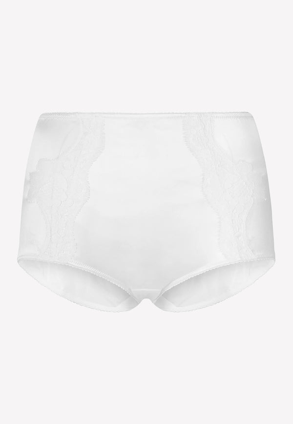 Dolce & Gabbana High-Waist Satin Panties White O2A09T FUAD8 W0001