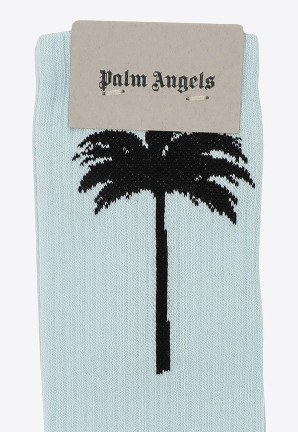 Palm Angels Logo Knit Socks PMRA001S23FAB001/M_PALMA-4010 Blue