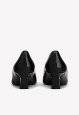 Roger Vivier Trompette 45 Metal Buckle Pumps in Patent Leather RVW44815280D1PB999 B999 Black