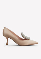 Viv' Choc 60 Strass Buckle Pumps in Satin Roger Vivier RVW61832590RS0M014 Pink