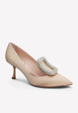 Viv' Choc 60 Strass Buckle Pumps in Satin Roger Vivier RVW61832590RS0M014 Pink