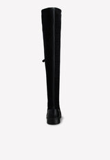 Walky Viv' Strass Buckle Knee-High Boots in Fabric and Leather Roger Vivier RVW62833680ERIB999 Black