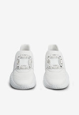 Roger Vivier Viv' Run Light Crystal Embellished Buckle Sneakers RVW63731340QPSB001 B001 White