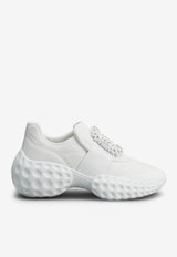 Roger Vivier Viv' Run Light Crystal Embellished Buckle Sneakers RVW63731340QPSB001 B001 White