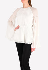 Rachel Gilbert White Nyla Pleated Fit & Flare Top 17AWRG30055.IVO