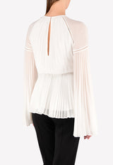 Rachel Gilbert White Nyla Pleated Fit & Flare Top 17AWRG30055.IVO