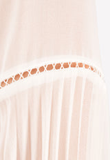 Rachel Gilbert White Nyla Pleated Fit & Flare Top 17AWRG30055.IVO