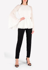 Rachel Gilbert White Nyla Pleated Fit & Flare Top 17AWRG30055.IVO