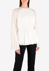 Rachel Gilbert White Nyla Pleated Fit & Flare Top 17AWRG30055.IVO